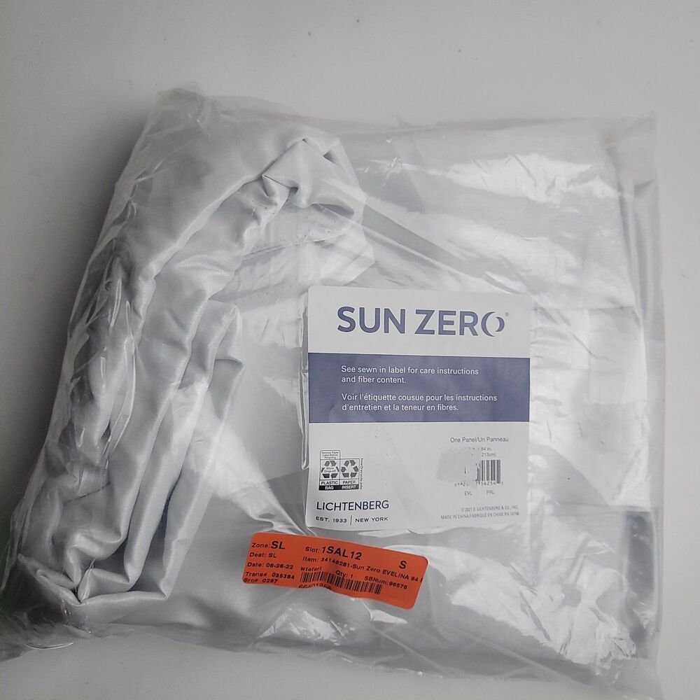Sun Zero Dupioni Silk thermal blackout SINGLE curtain valance 'Pearl' 40x84 #BT1
